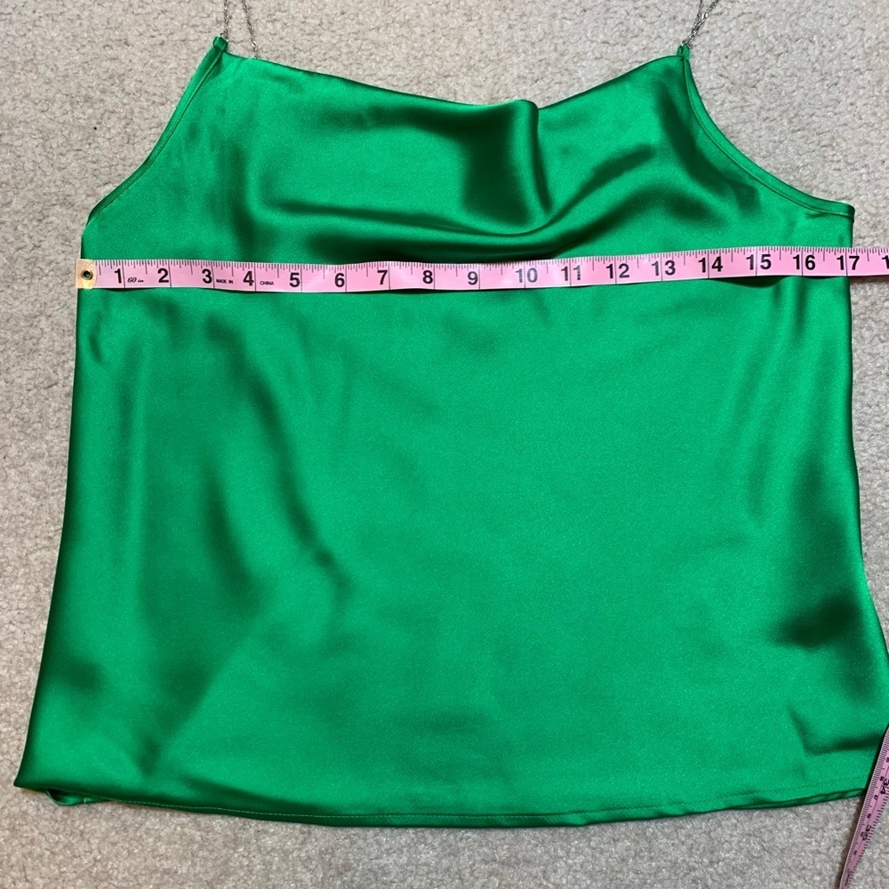 Nicole Miller Emerald‎ Green Satin Camisole Women Small NWT - Picture 5 of 7
